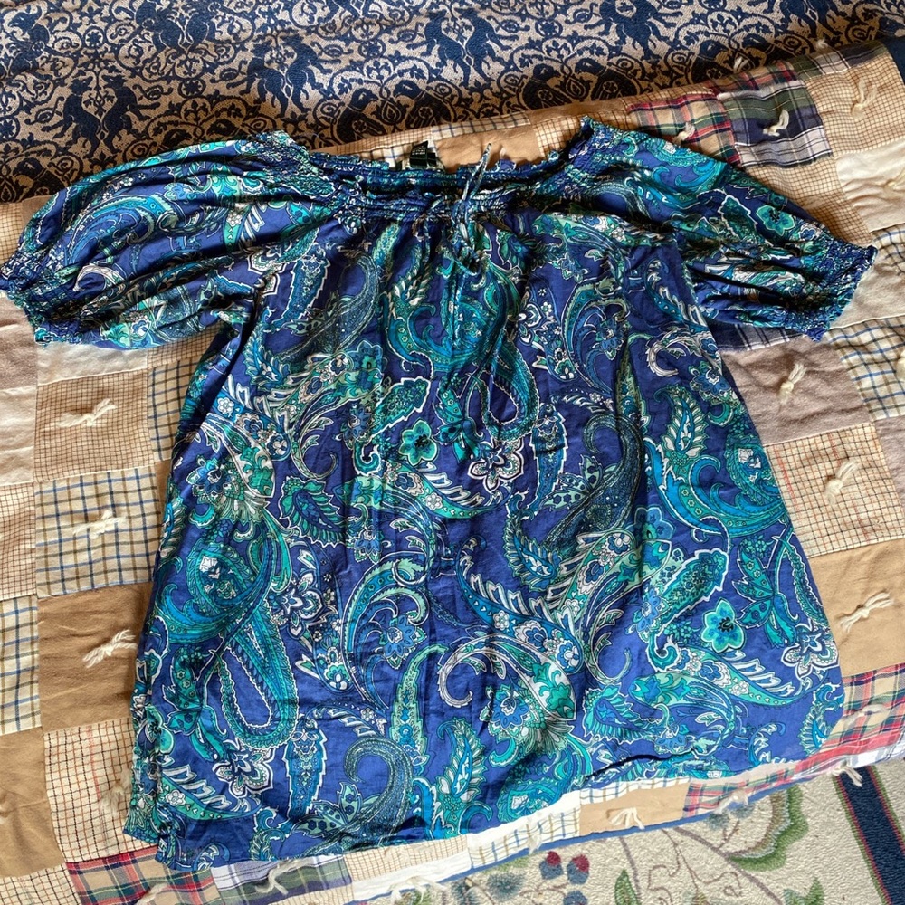 Size L Paisley Ralph Lauren Peasant Top